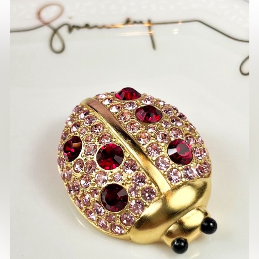Givenchy Rare Vintage Crystal Lady Bug Brooch